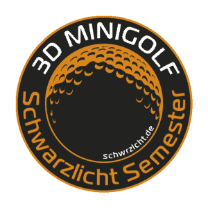 Das Logo vom Schwarzlicht Semester 3D Minigolf Essen